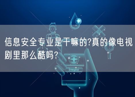 信息安全专业是干嘛的?真的像电视剧里那么酷吗?