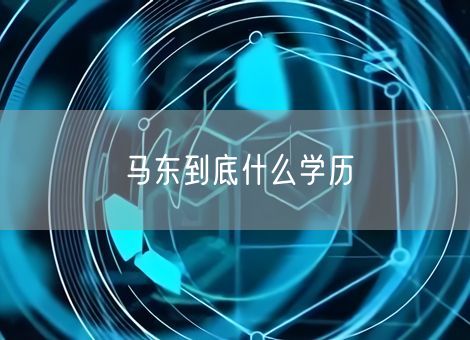 马东到底什么学历