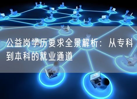 公益岗学历要求全景解析：从专科到本科的就业通道