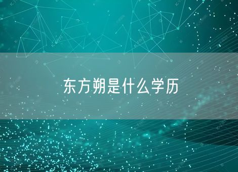 东方朔是什么学历
