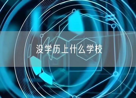 没学历上什么学校